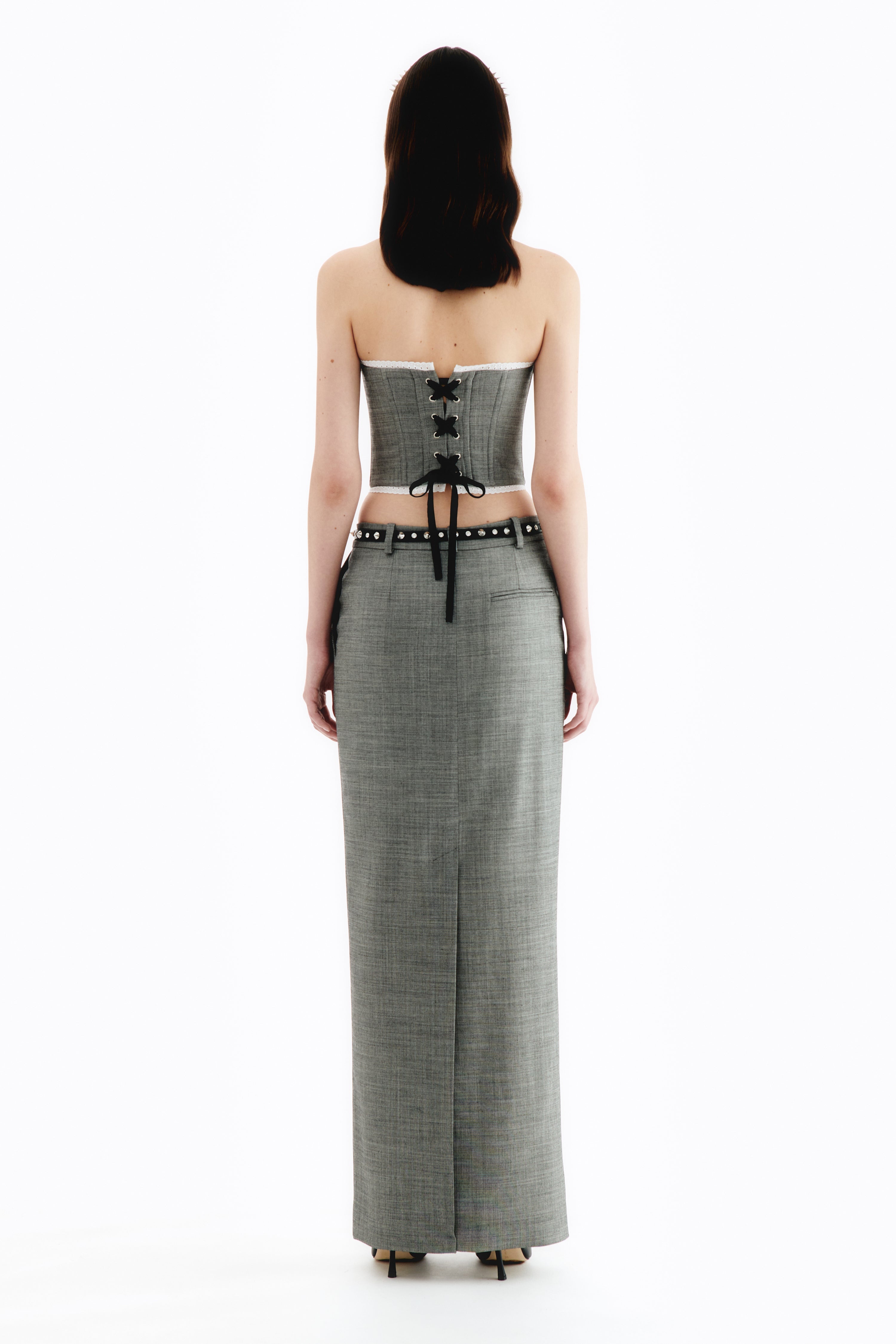 LIGHT WOOL BUSTIER WITH BUCKLES - 4
