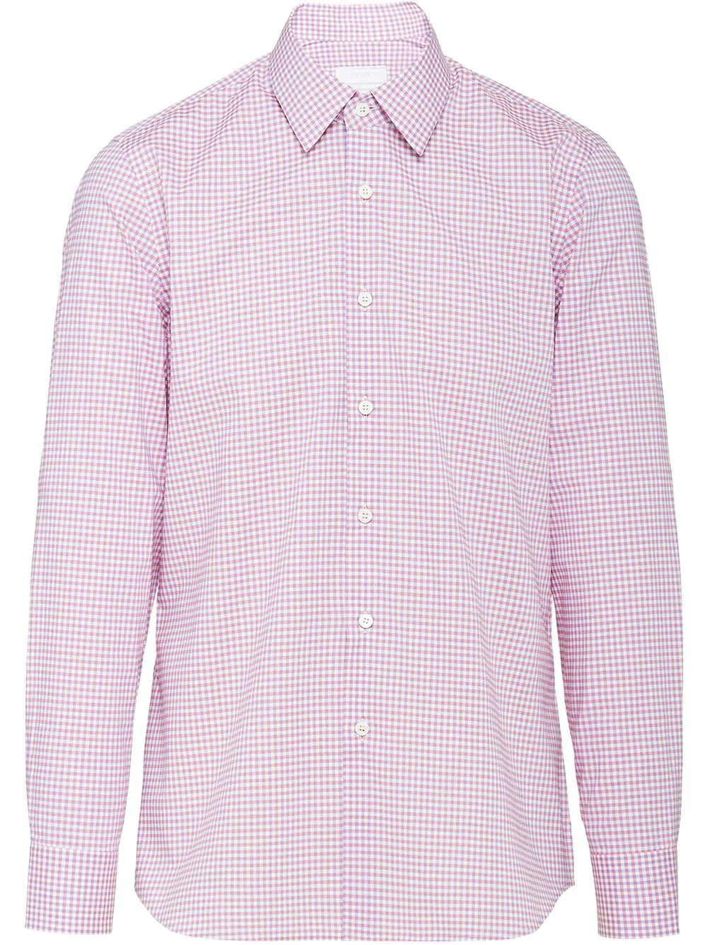 long-sleeved checked shirt - 1