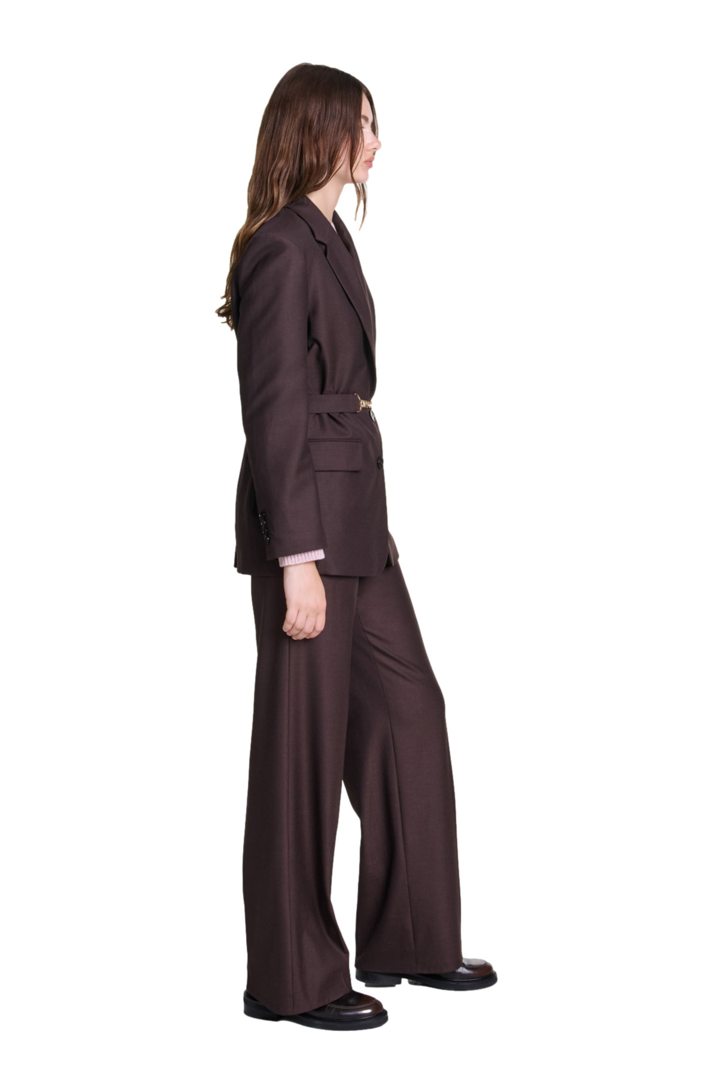 maje Belted suit jacket in Brown at Nordstrom - 2