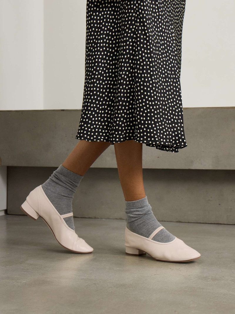 Aeyde Pippa leather Mary Jane pumps Cream outlook