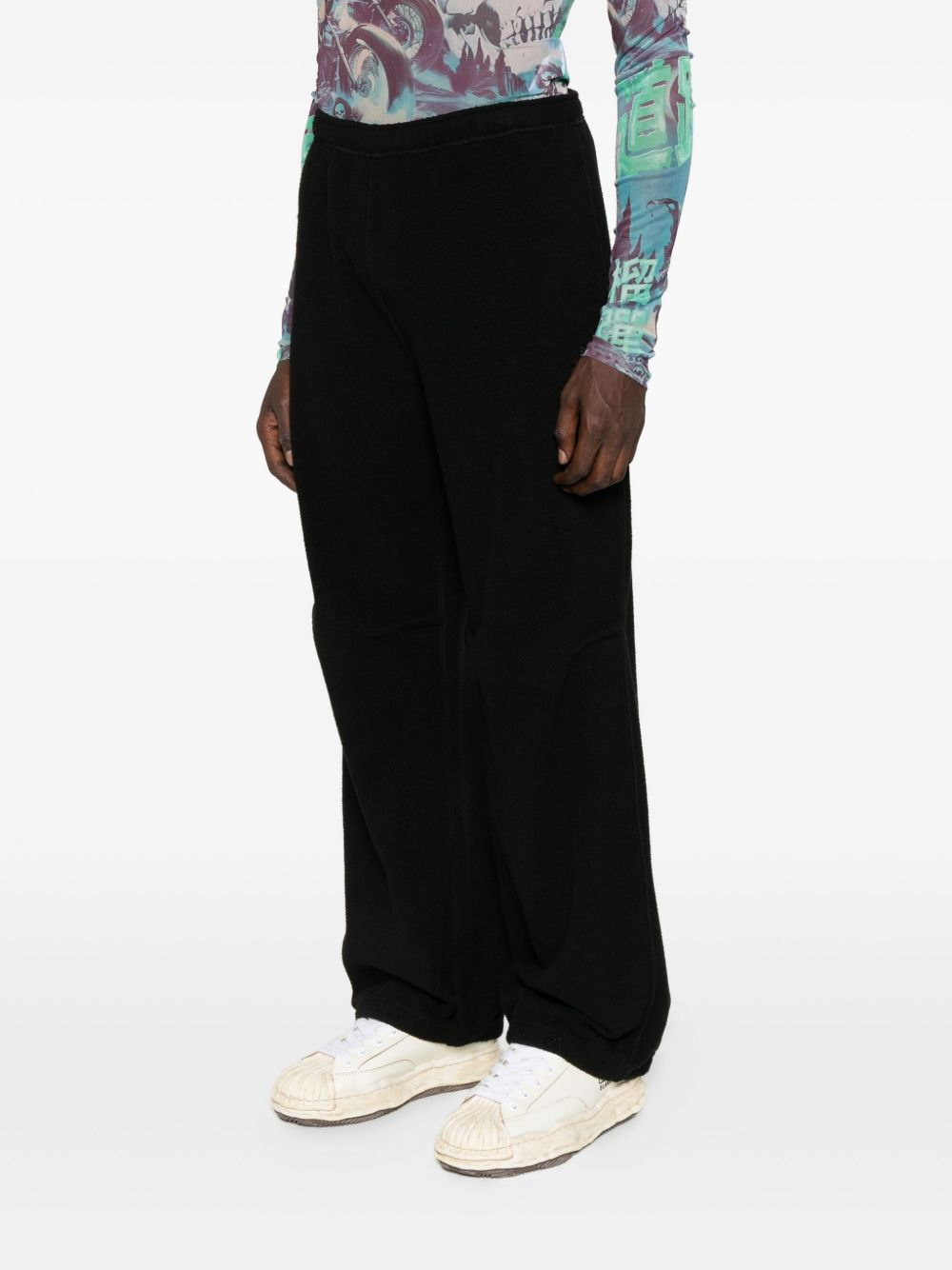fleece cuffed-hem trousers - 3