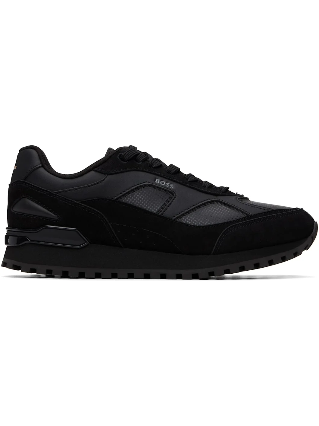 Black Printed-Logo Sneakers - 1