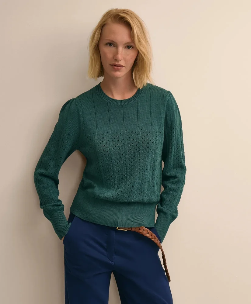 Cotton Pointelle Sweater - 1
