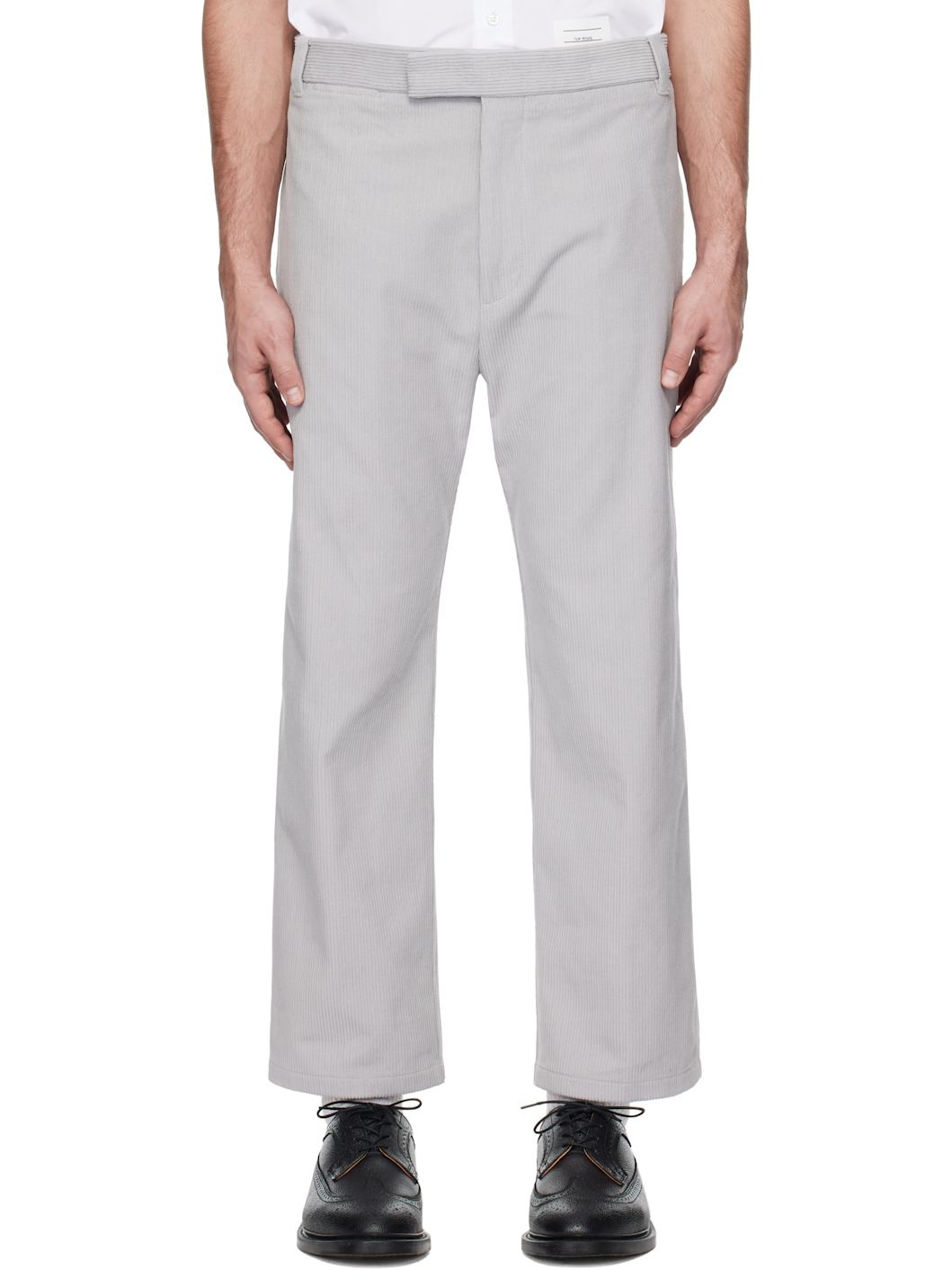 Gray Corduroy Unconstructed Trousers - 1