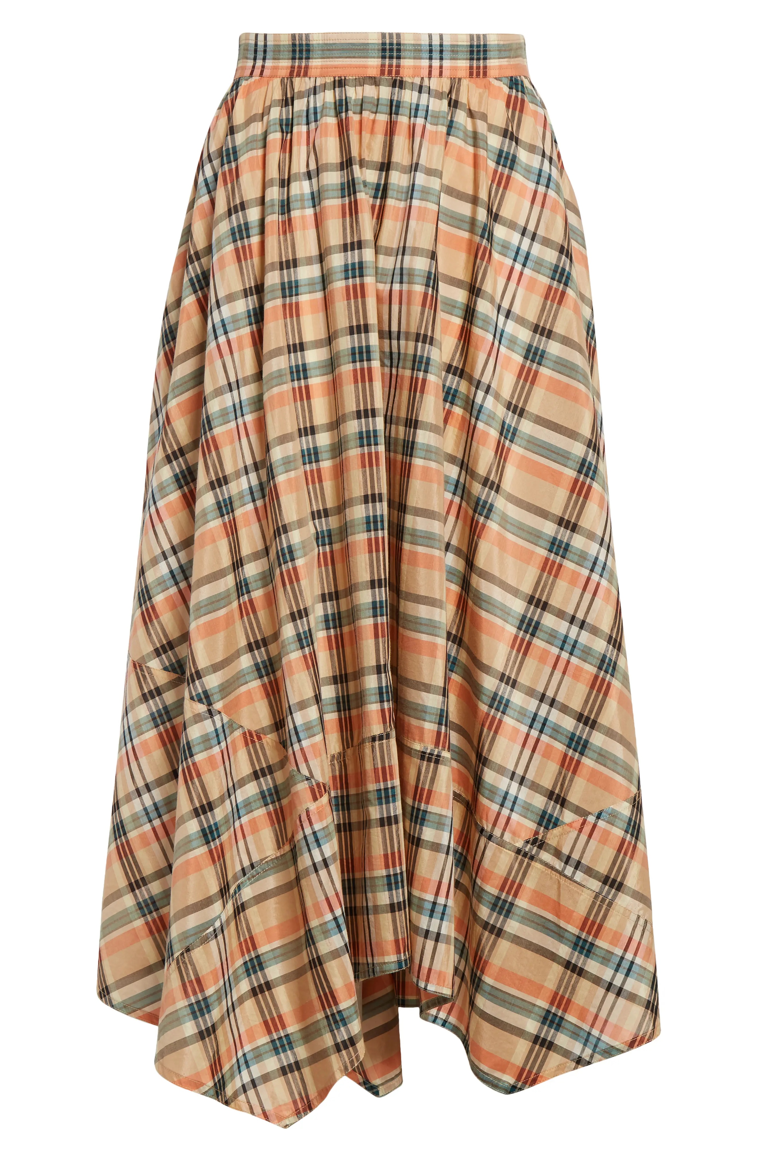 Annette Plaid Asymmetric Midi Skirt - 6