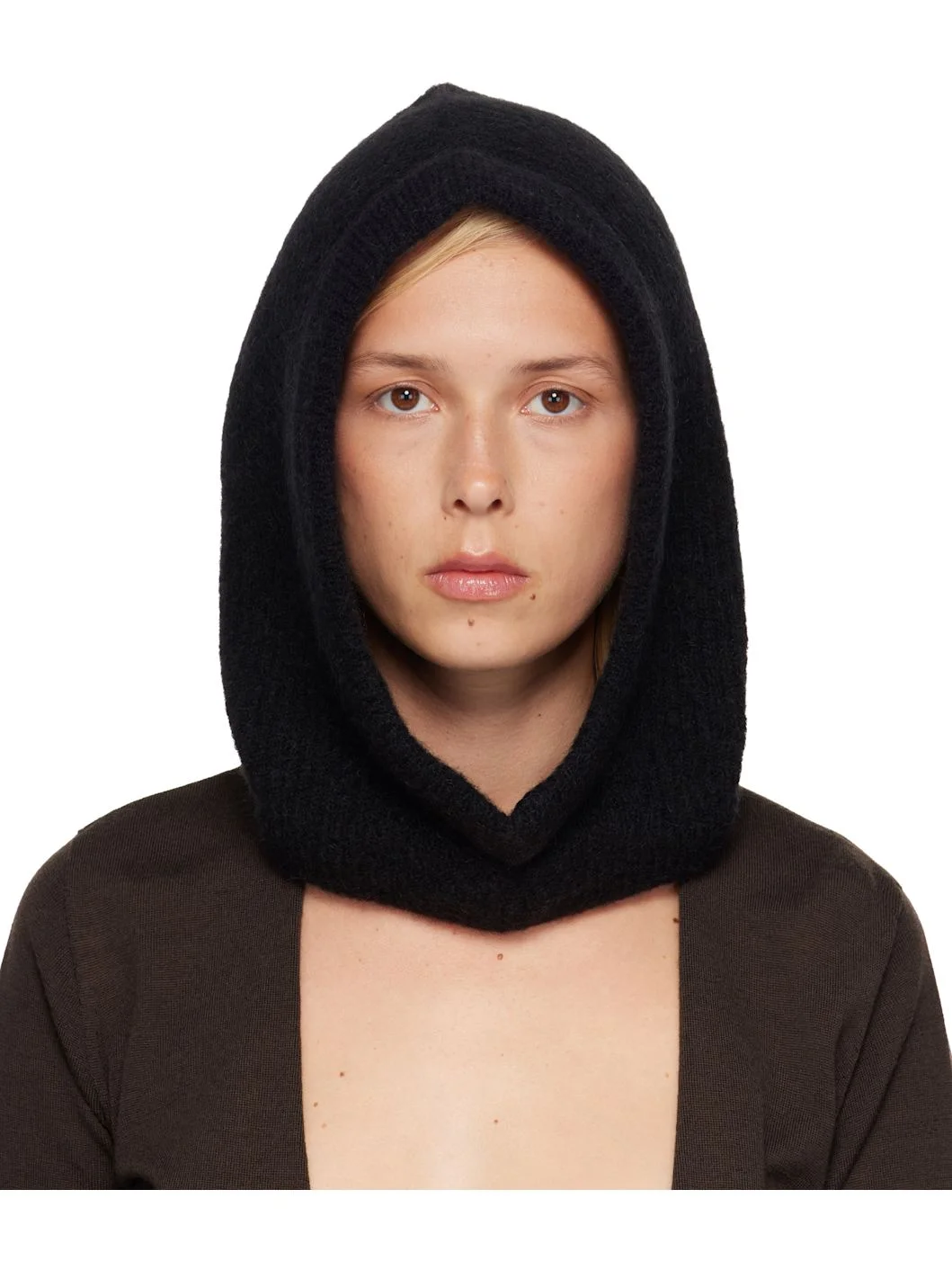 Black Tower Alpaca Knit Hood - 1