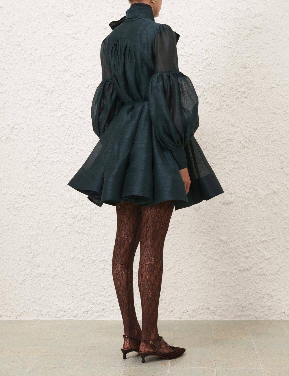 【Zimmermann】PAVILION TIE NECK MINI DRESS タイネック ミニ Zimmermann Pavilion Tie-Neck Mini Dress in Green | Lyst