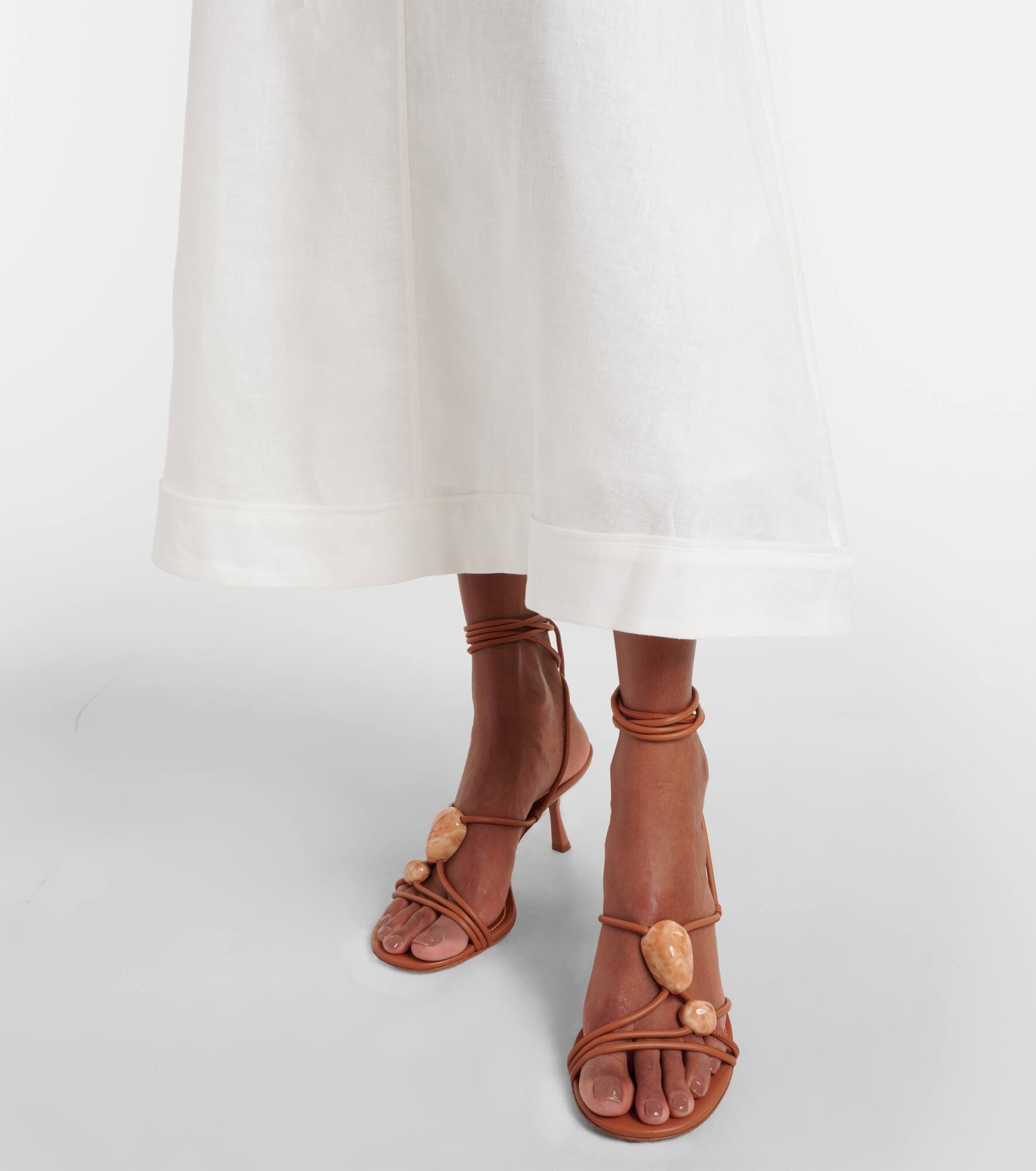 Rhiannon ruffled linen midi dress - 5