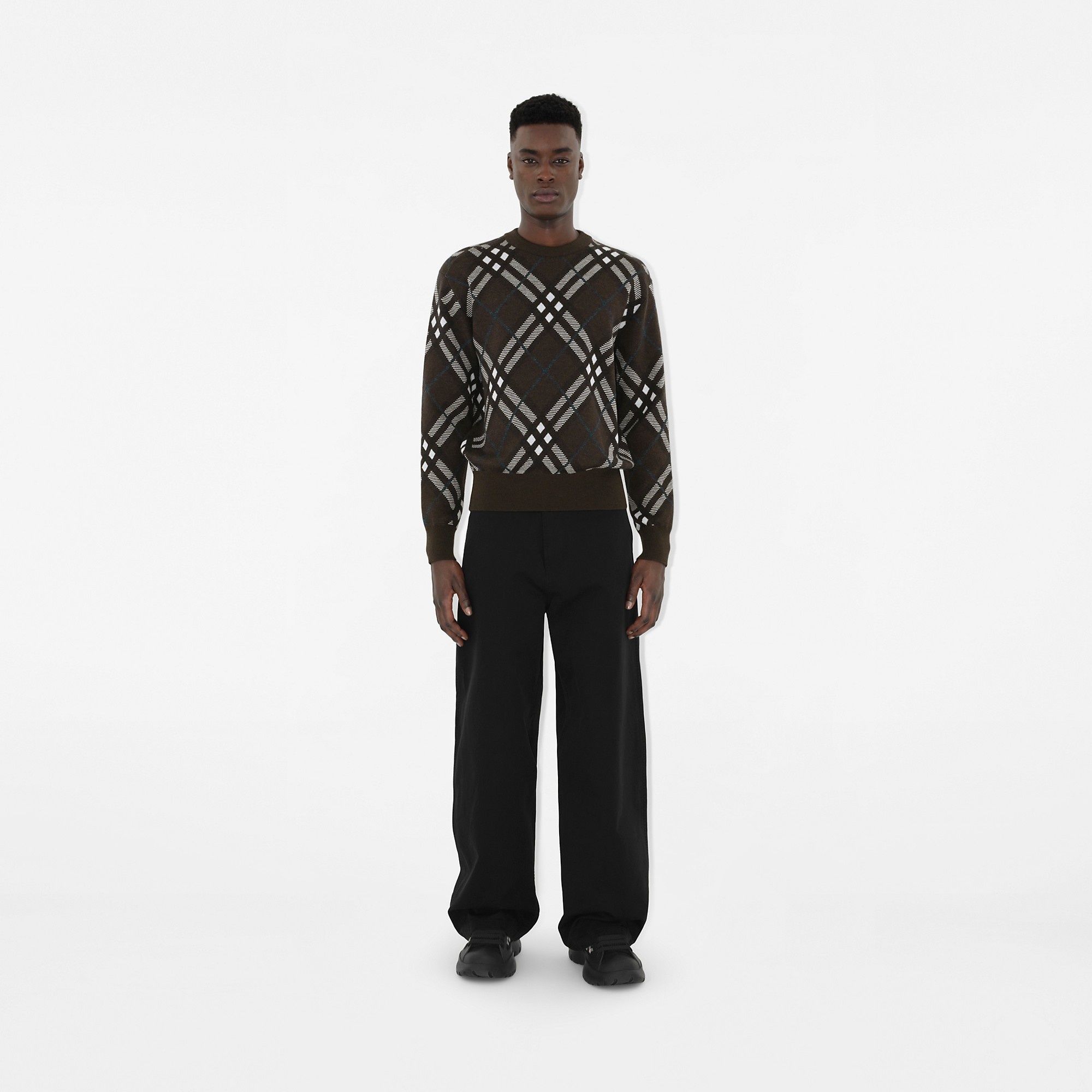 Check Wool Blend Sweater - 2