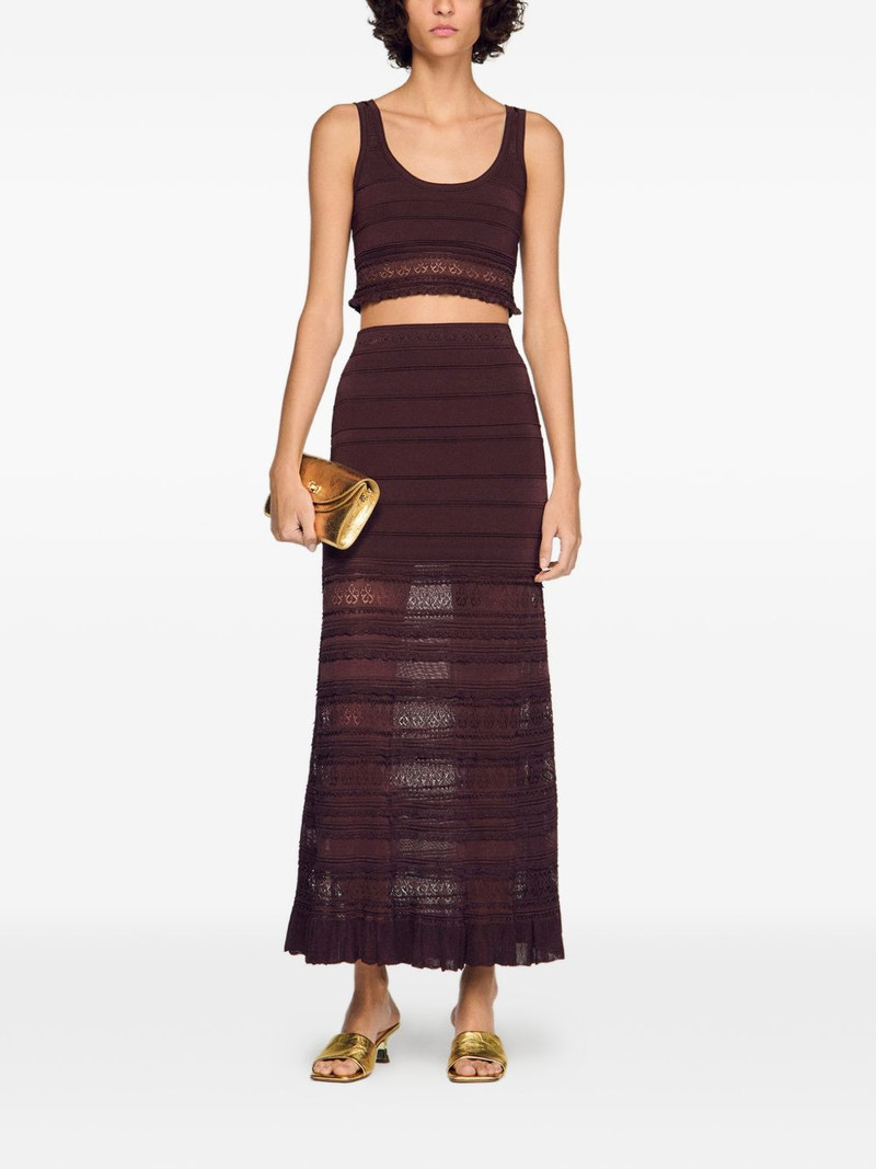 Sandro ruffled knitted maxi skirt outlook