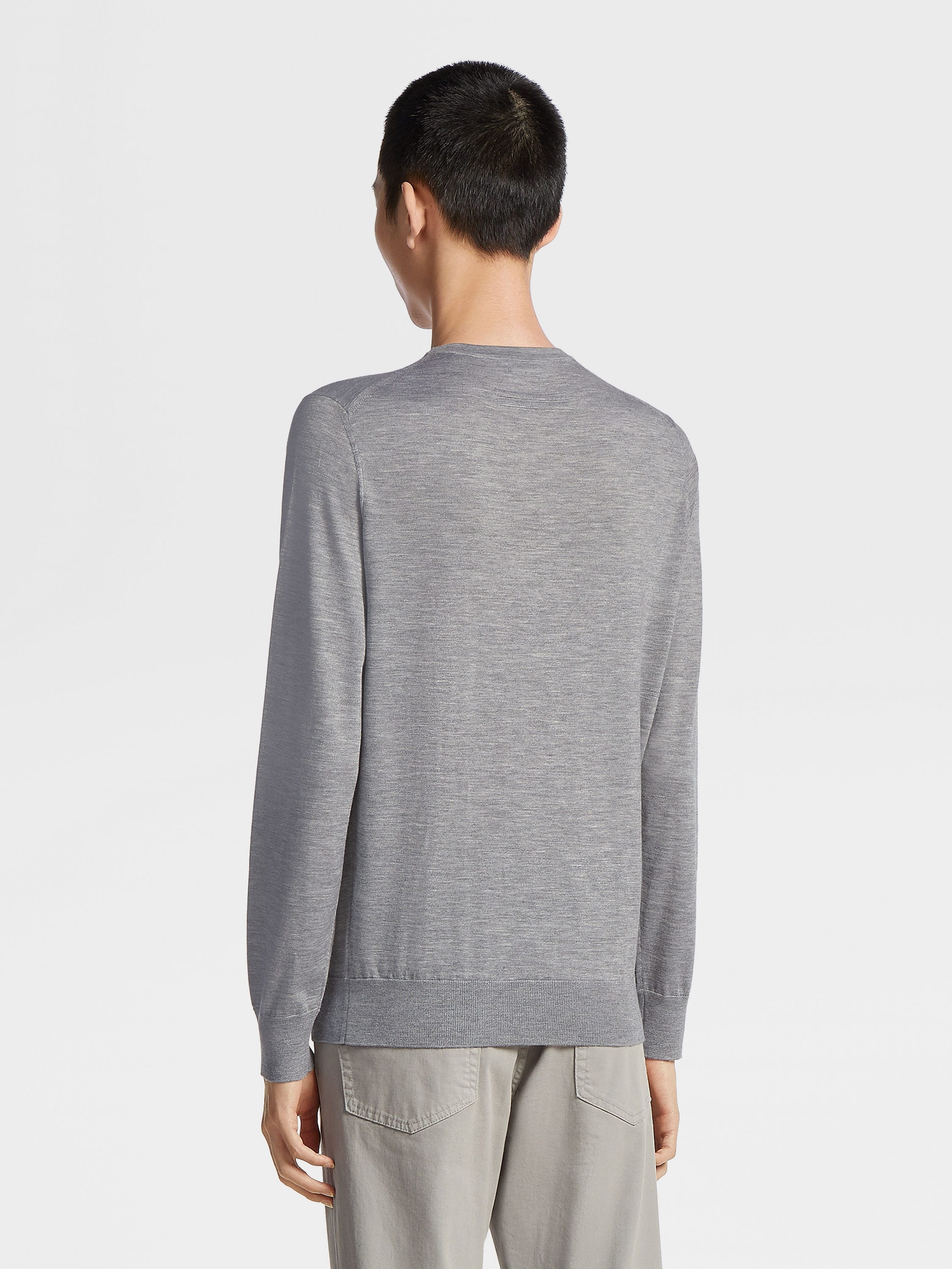 GREY MÉLANGE CASHSETA CREWNECK - 3