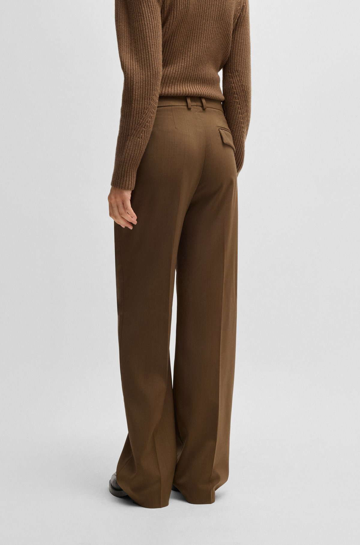 STRAIGHT-LEG TROUSERS IN WOOL - 4