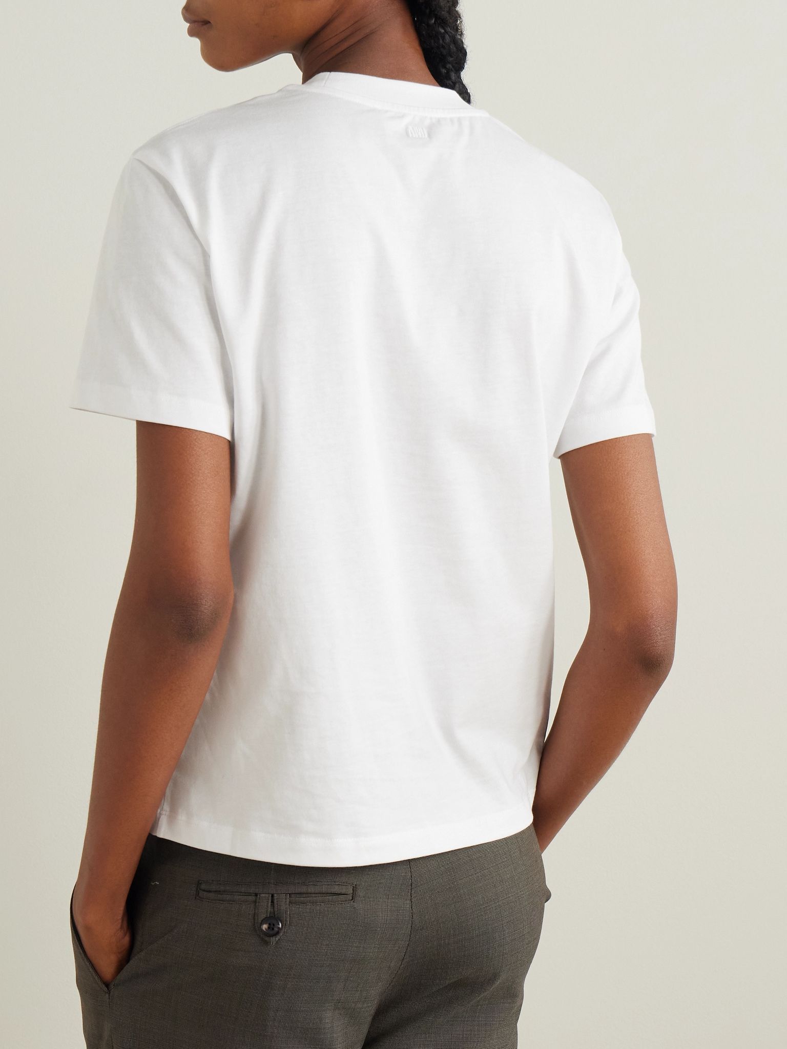 De Cœur embroidered organic cotton-jersey T-shirt White - 4