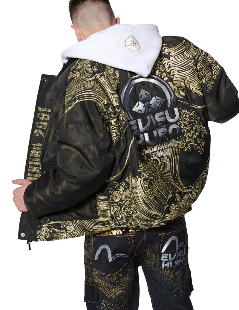 3D Ukiyo-E Embroidered Padded Jacket 3
