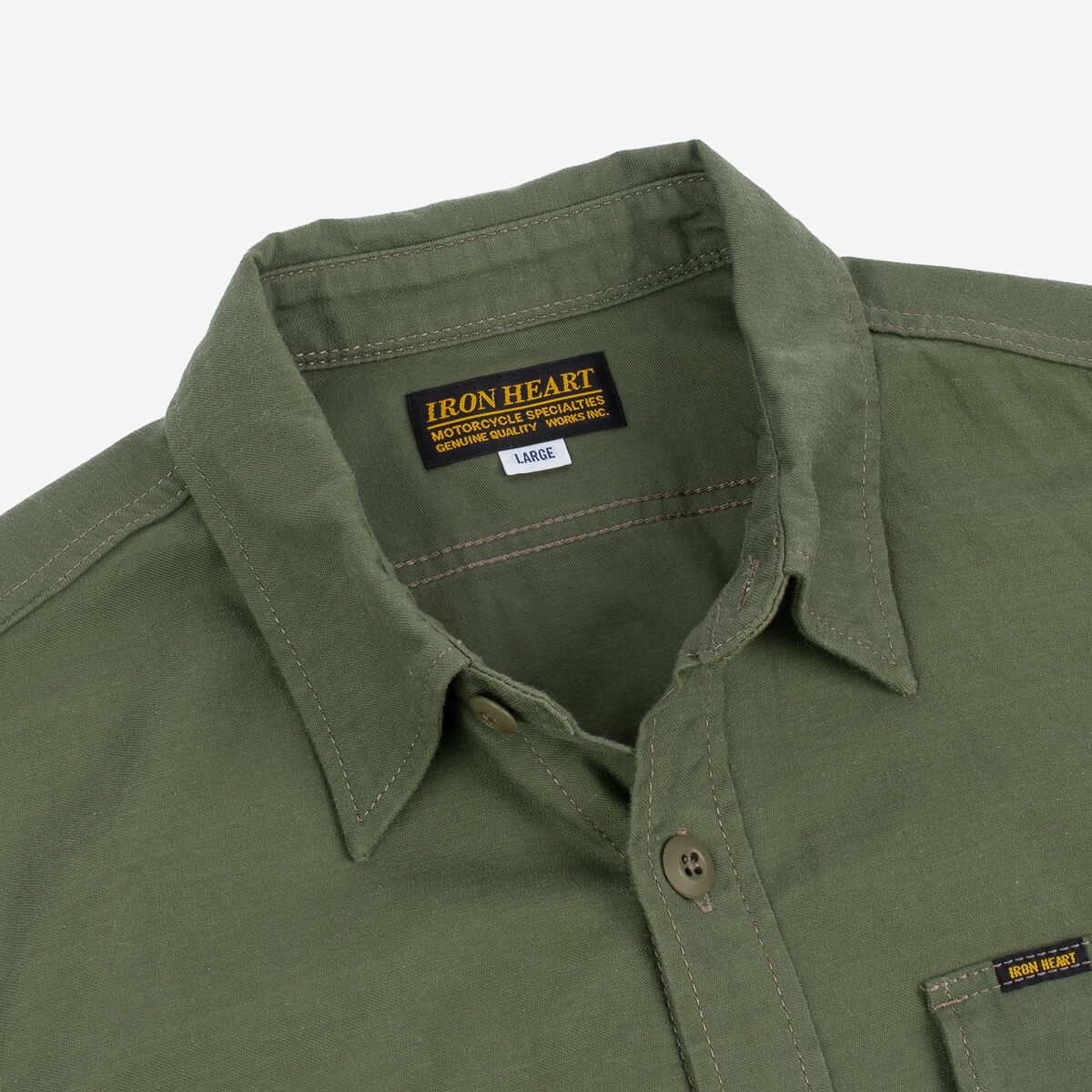 7oz Back Satin Military CPO Shirt - Green - 7