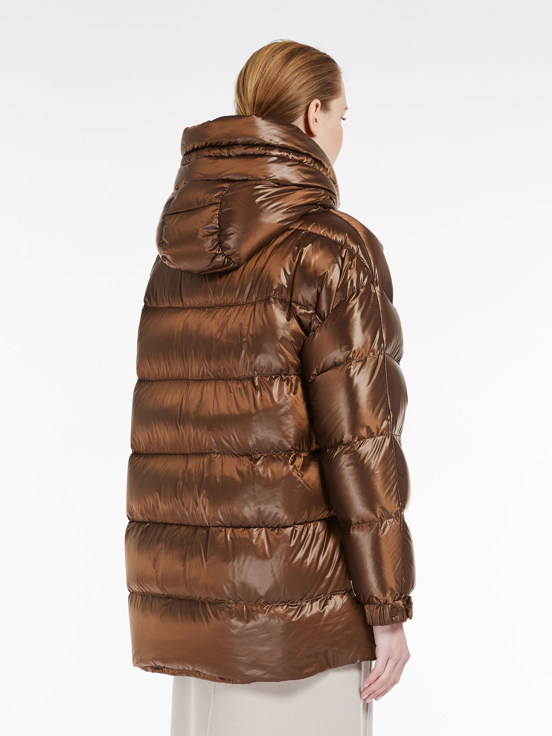 Max Mara SPACESSE Down jacket in water-repellent canvas with hood 