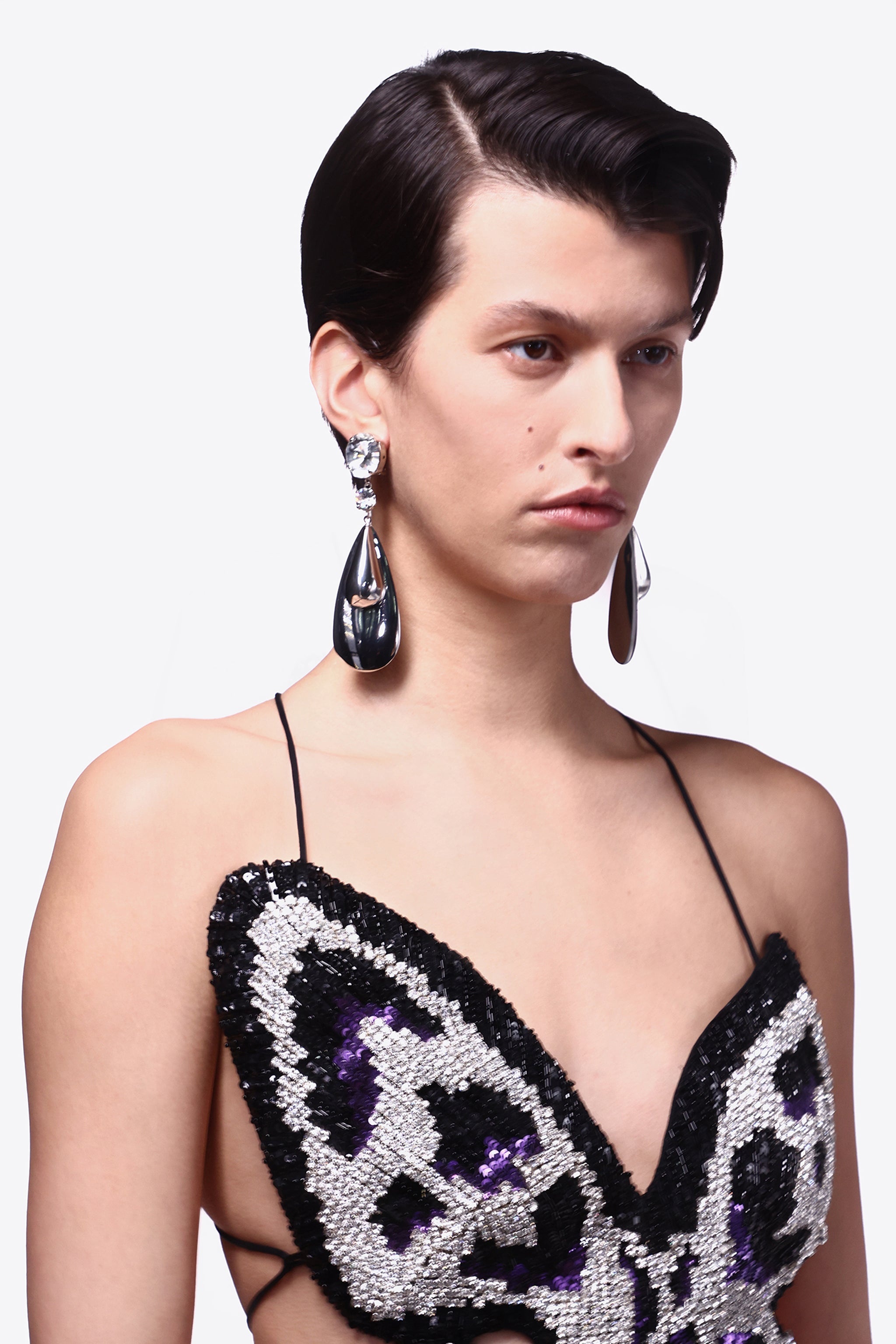 CRYSTAL TEARDROP EARRINGS - 3