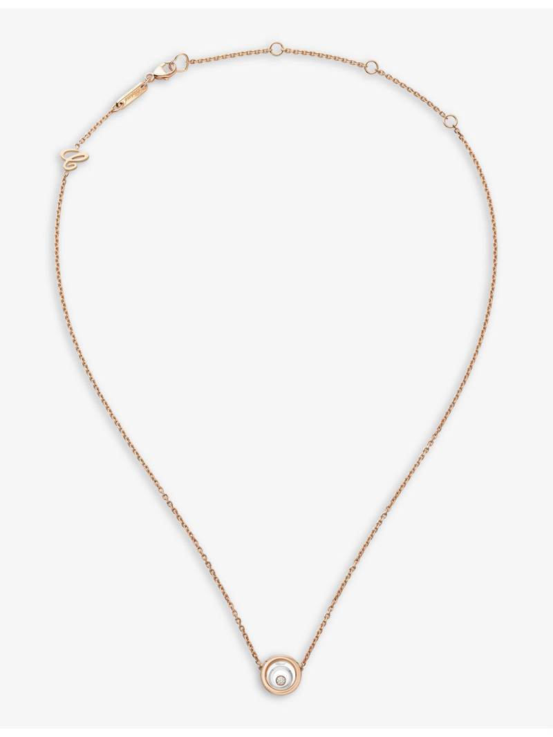 Chopard Happy Spirit 18ct white-gold, 18ct rose-gold and 0.09ct brilliant-cut diamond pendant necklace outlook