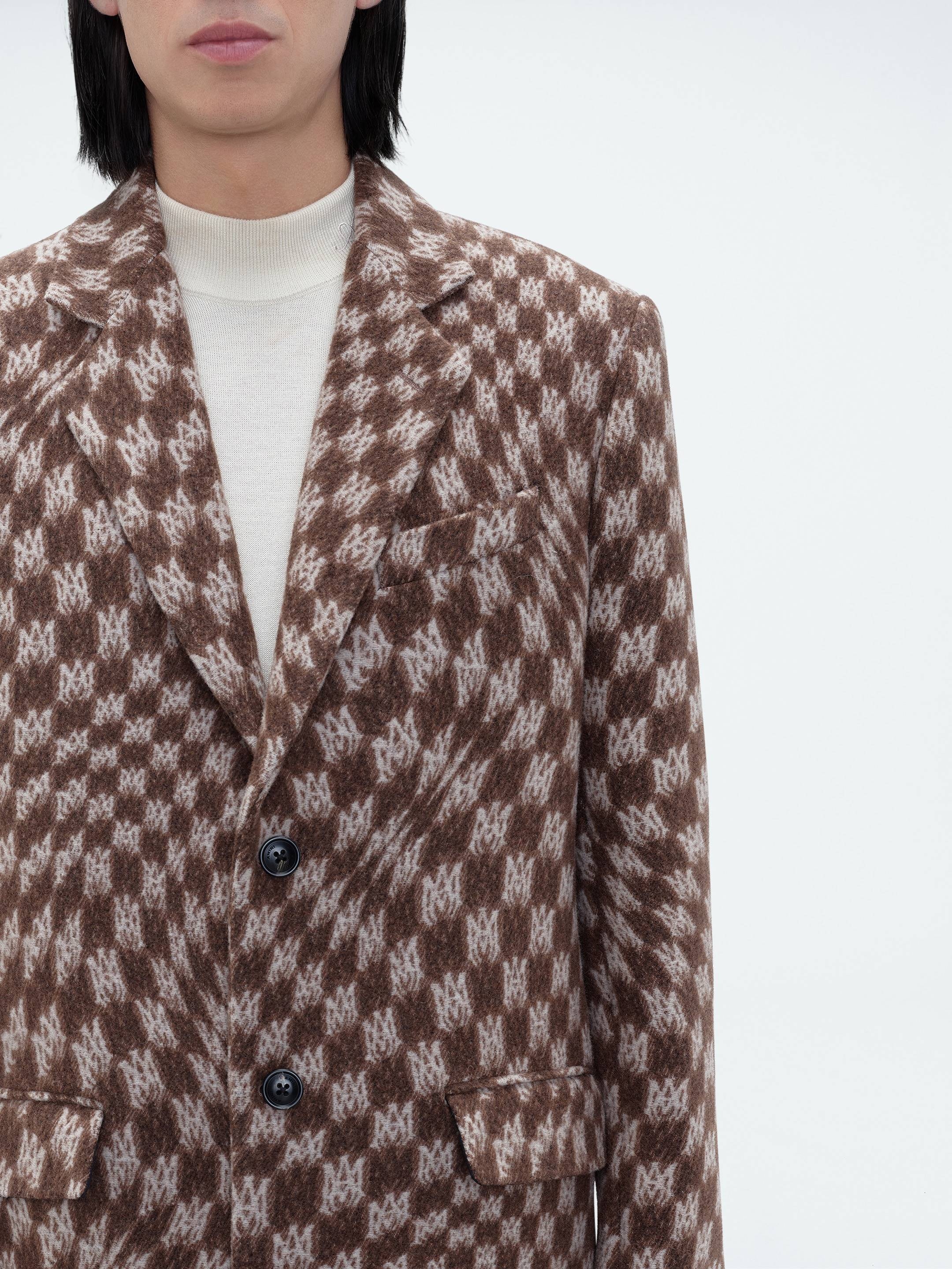 SINGLE BREASTED JACQUARD "WAVY" M.A. OVERCOAT - 5