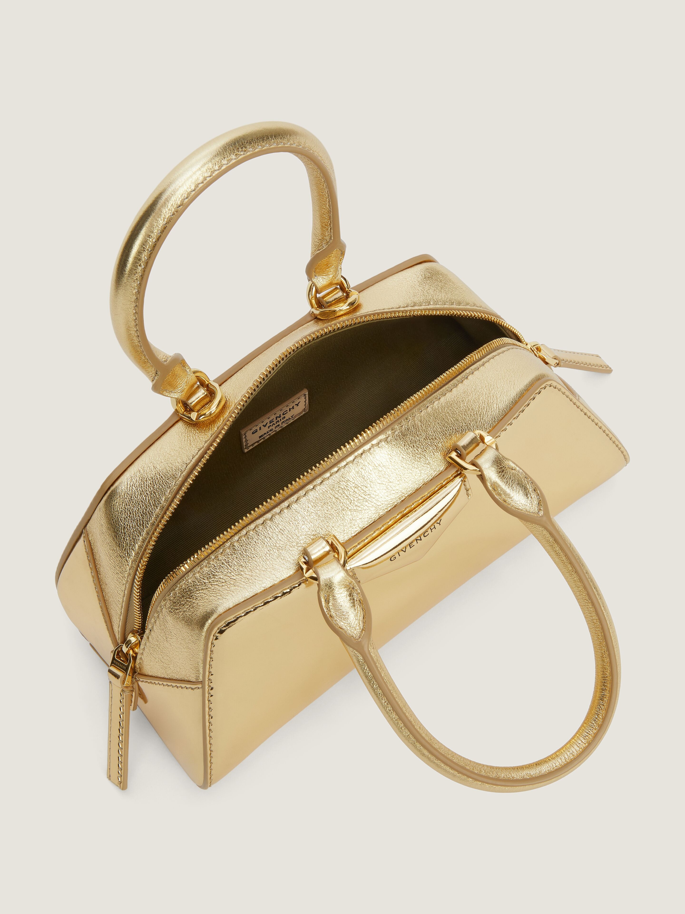 MINI ANTIGONA EAST-WEST BAG IN LAMINATED LEATHER - 5