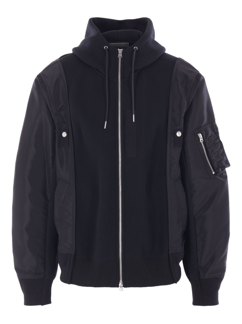 panelled zip-up hoodie - 1