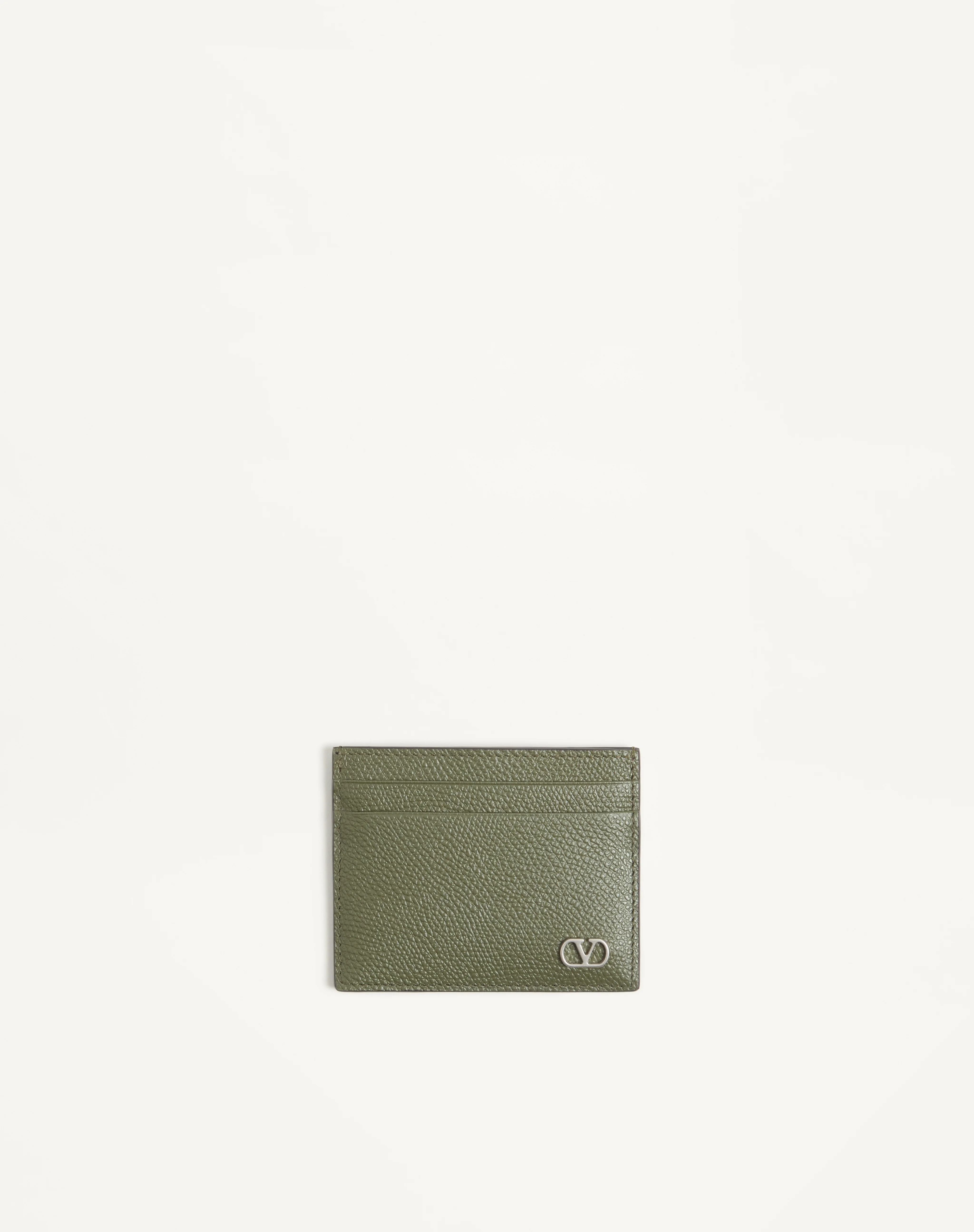 VALENTINO GARAVANI VLOGO SIGNATURE CARDHOLDER IN GRAINY CALFSKIN - 1