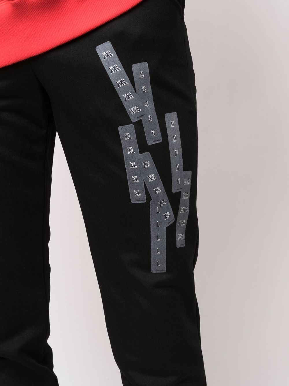 label-print straight-leg trousers - 5
