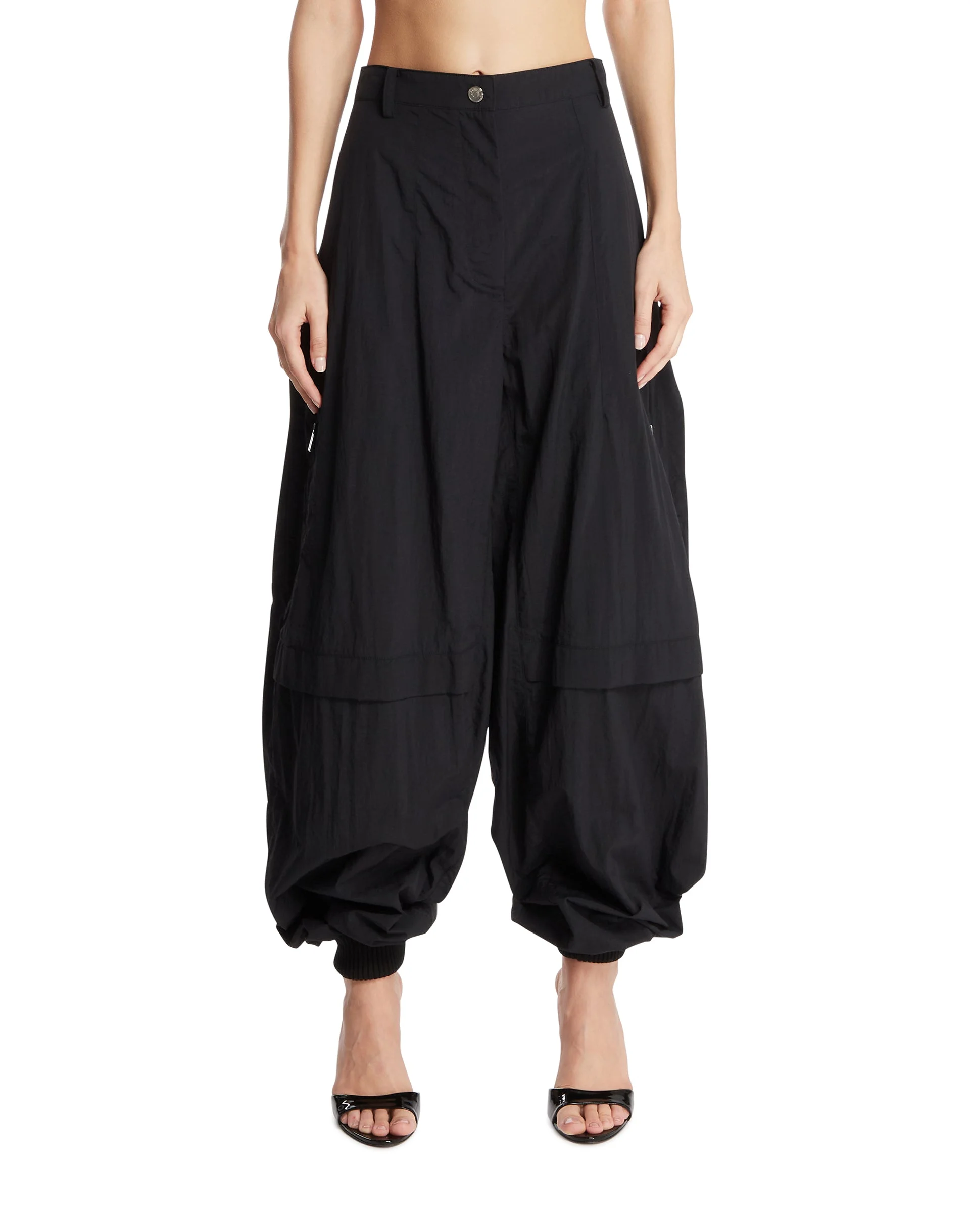 Black Oversized Cargo Pants - 1