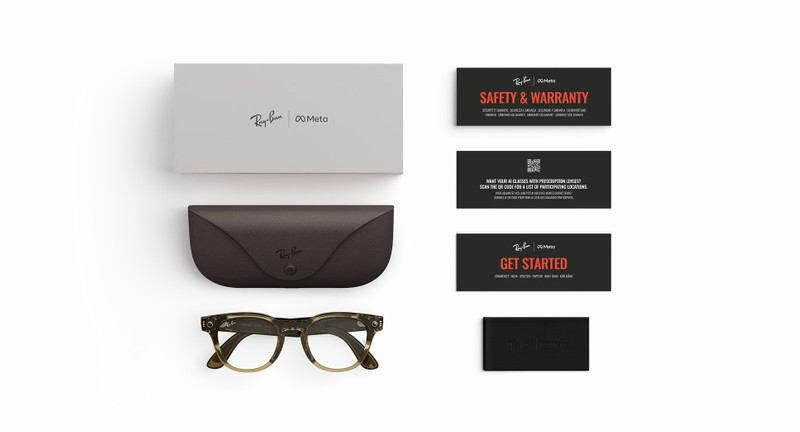 Ray-Ban Meta Scriber Optics (Gen 2), Shiny Transparent Stone Beige, Clear Lenses 5