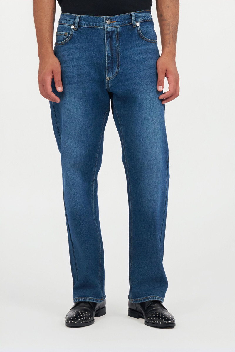 Blue Denim Jeans With Monogram RC 3