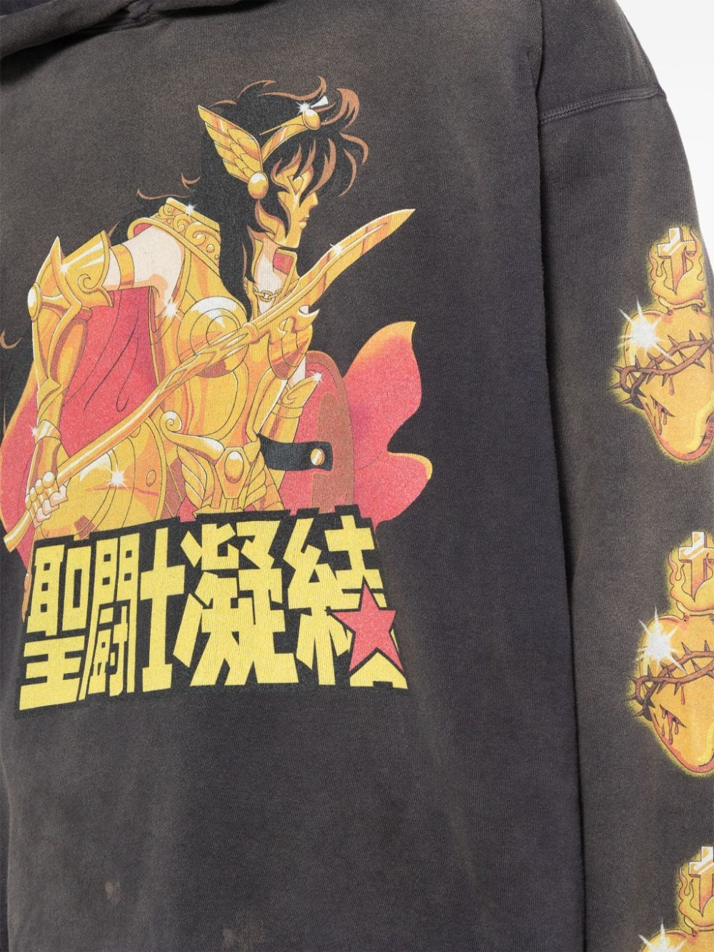 graphic-print cotton hoodie - 6