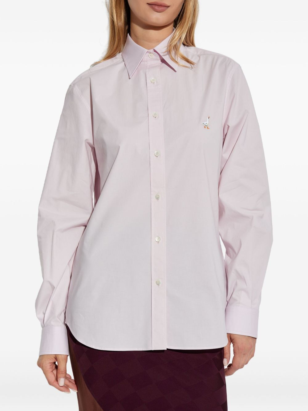 embroidered goose shirt - 3