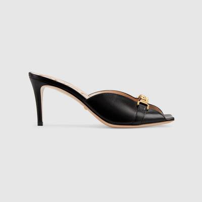 GUCCI Women's mid-heel slide with chain outlook