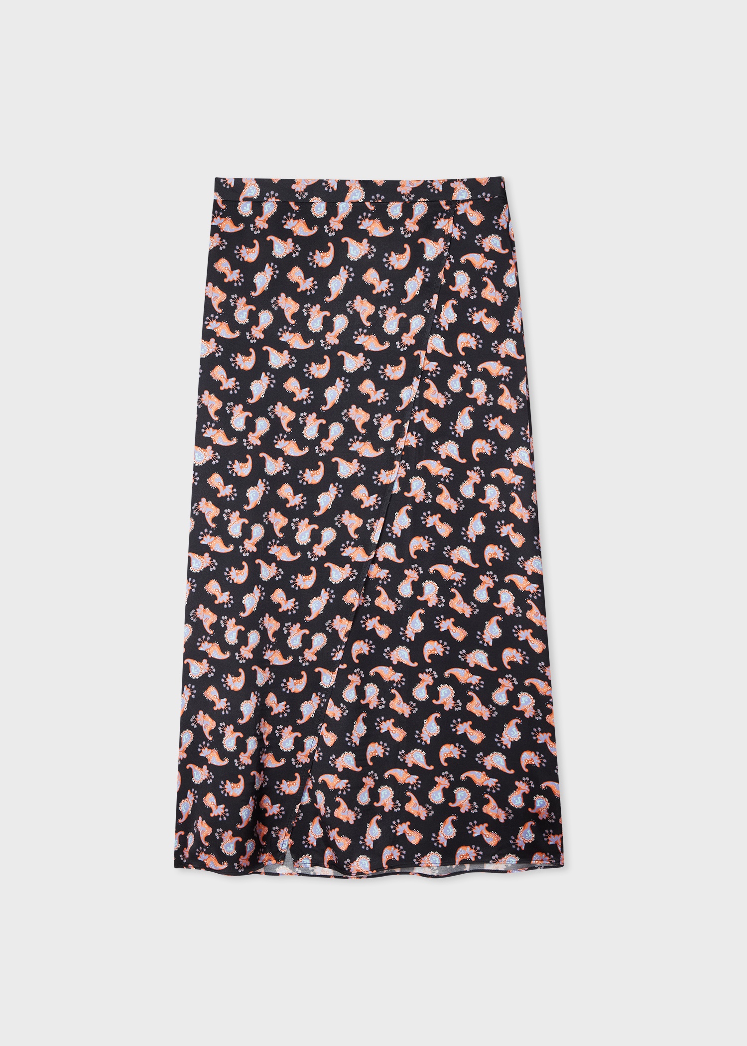 Women's Black Paisley Print Skirt - 1