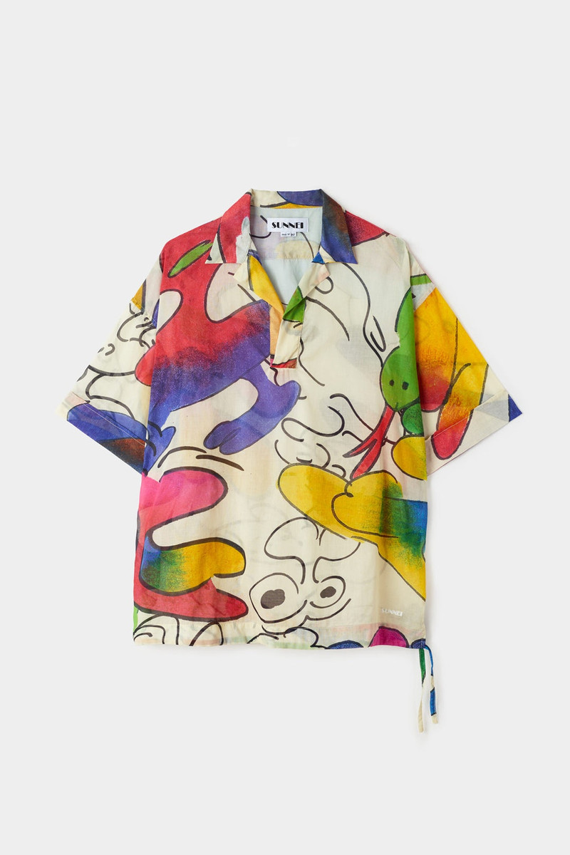 SUNNEI WHATEVER PRINT COULISSE POLO SHIRT outlook