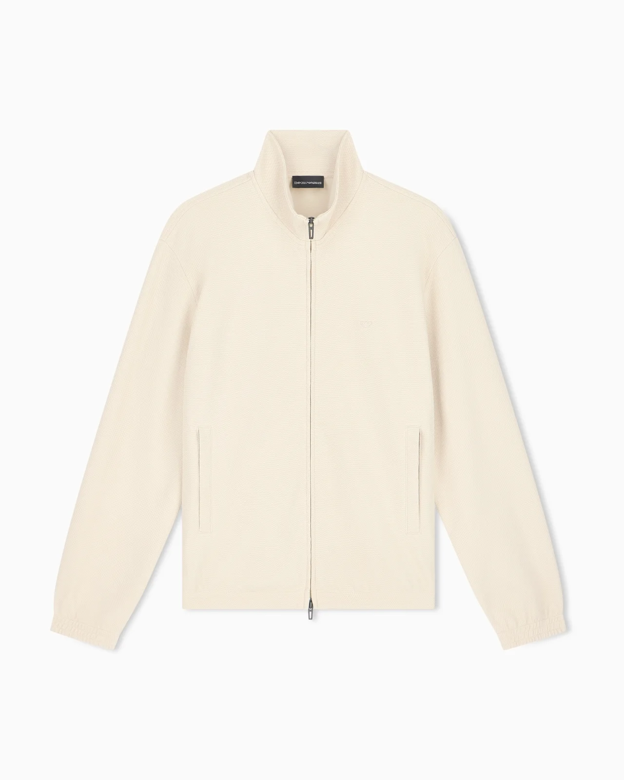 FULL-ZIP SWEATSHIRT IN PIQUÉ JERSEY TRAVEL ESSENTIAL - 1