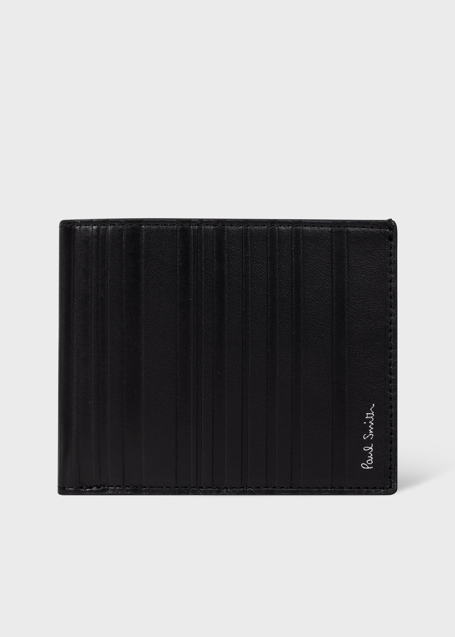Black 'Shadow Stripe' Billfold Wallet - 1