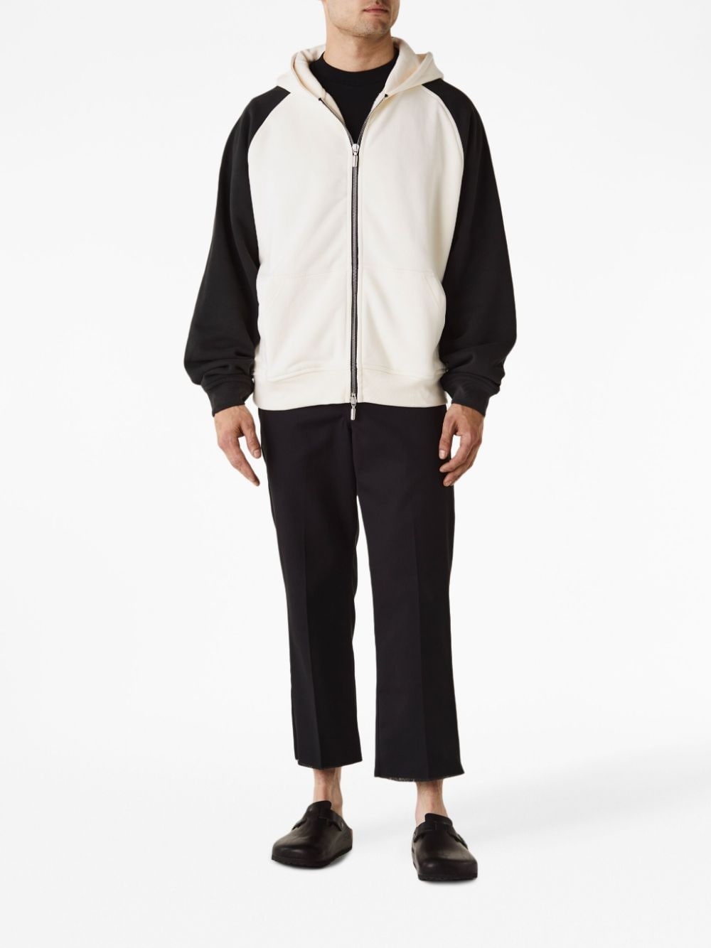 panelled zip-up hoodie - 2