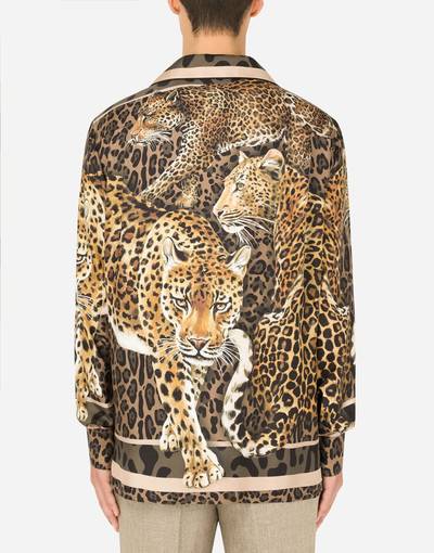 Dolce & Gabbana Silk pajama shirt with leopard print outlook