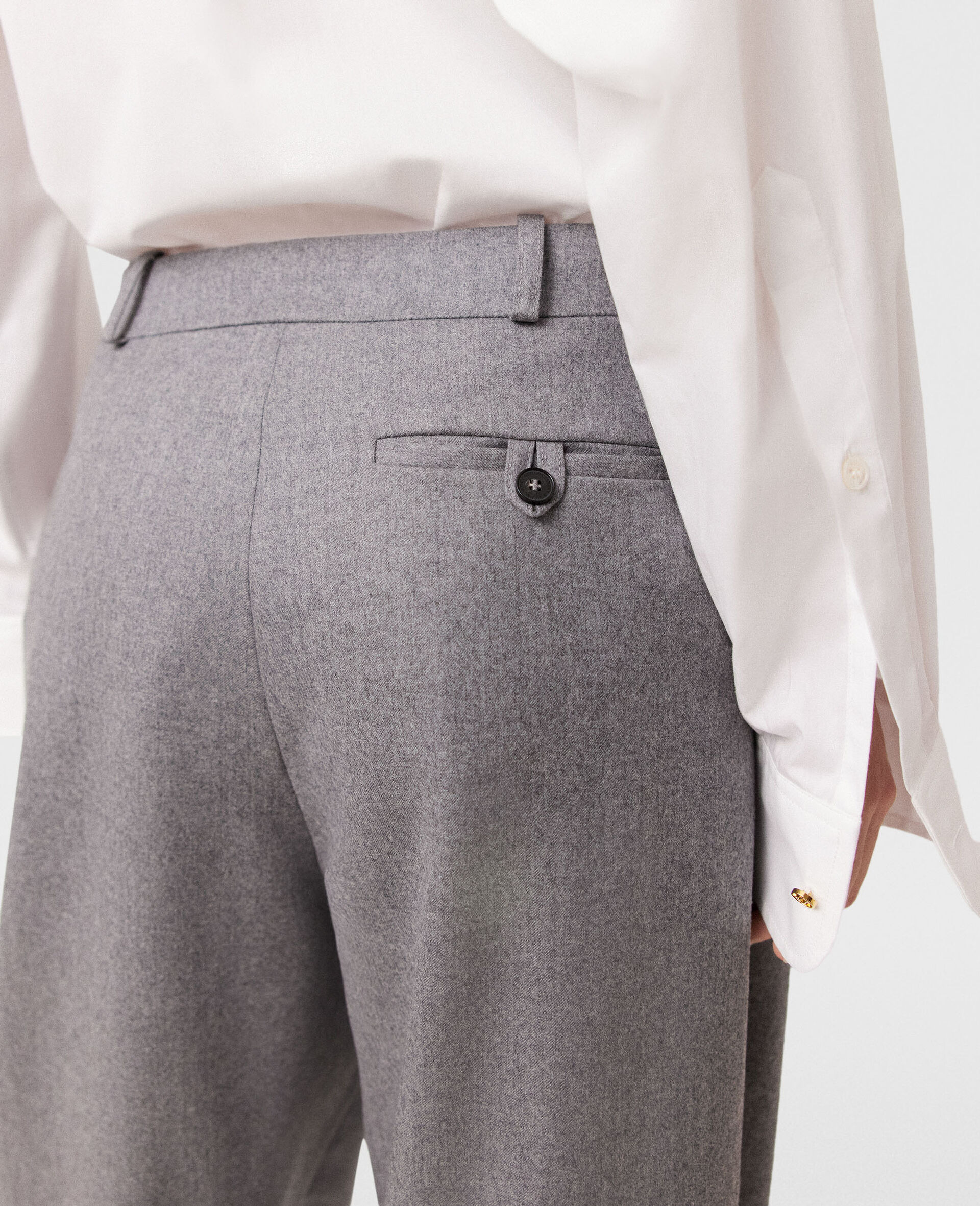 Pleated High-Rise Wool Pants - 6