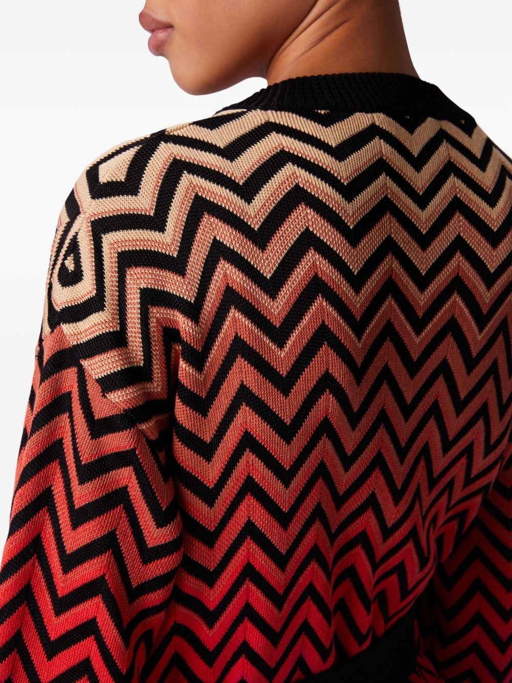 chevron-motif cardigan - 4
