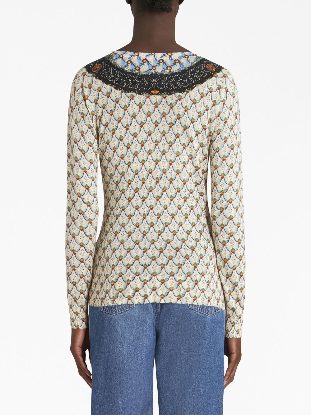 floral-print knitted top - 3