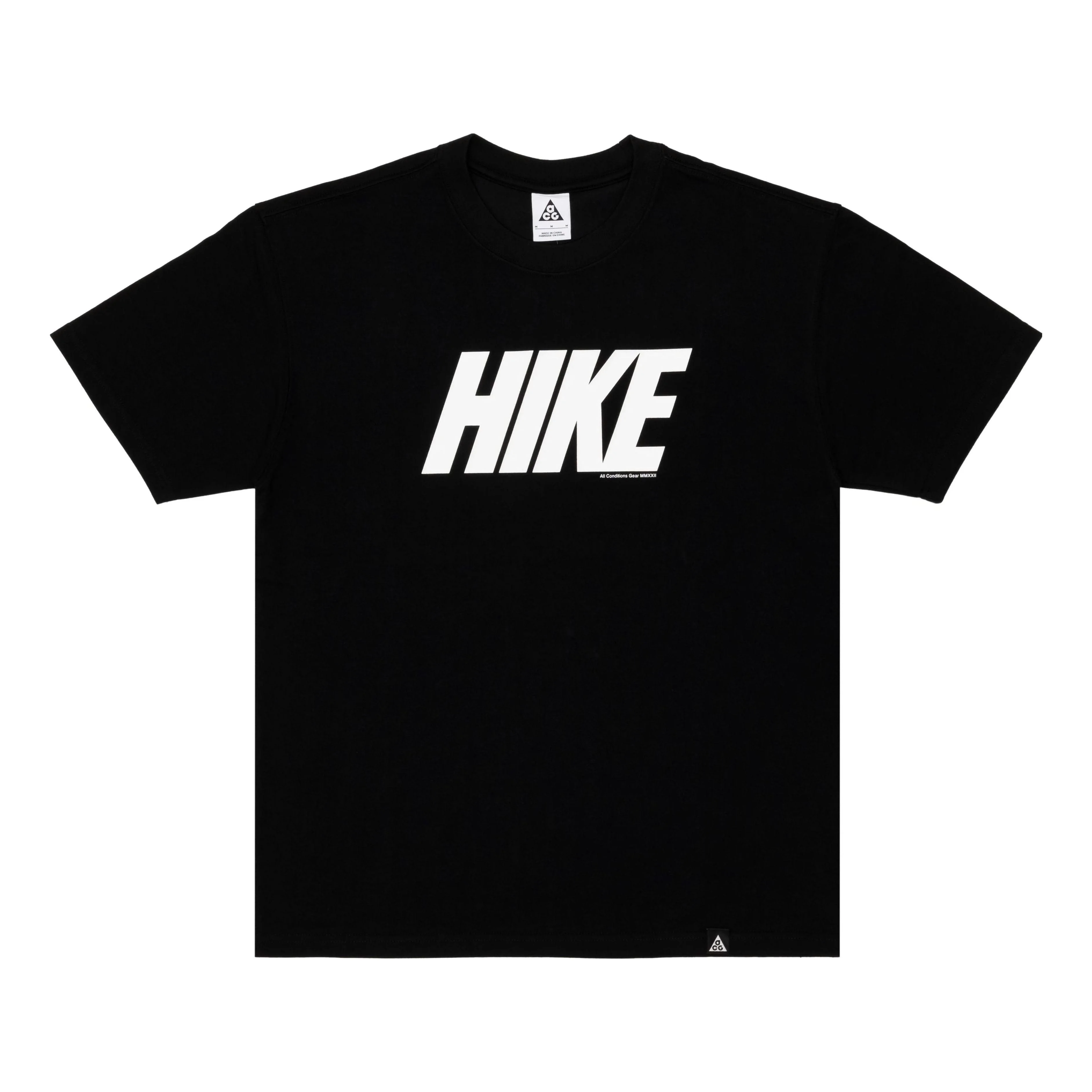 Nike SS22 ACG Alphabet Pattern Round Neck Pullover Short Sleeve Black DQ4953-010 - 1