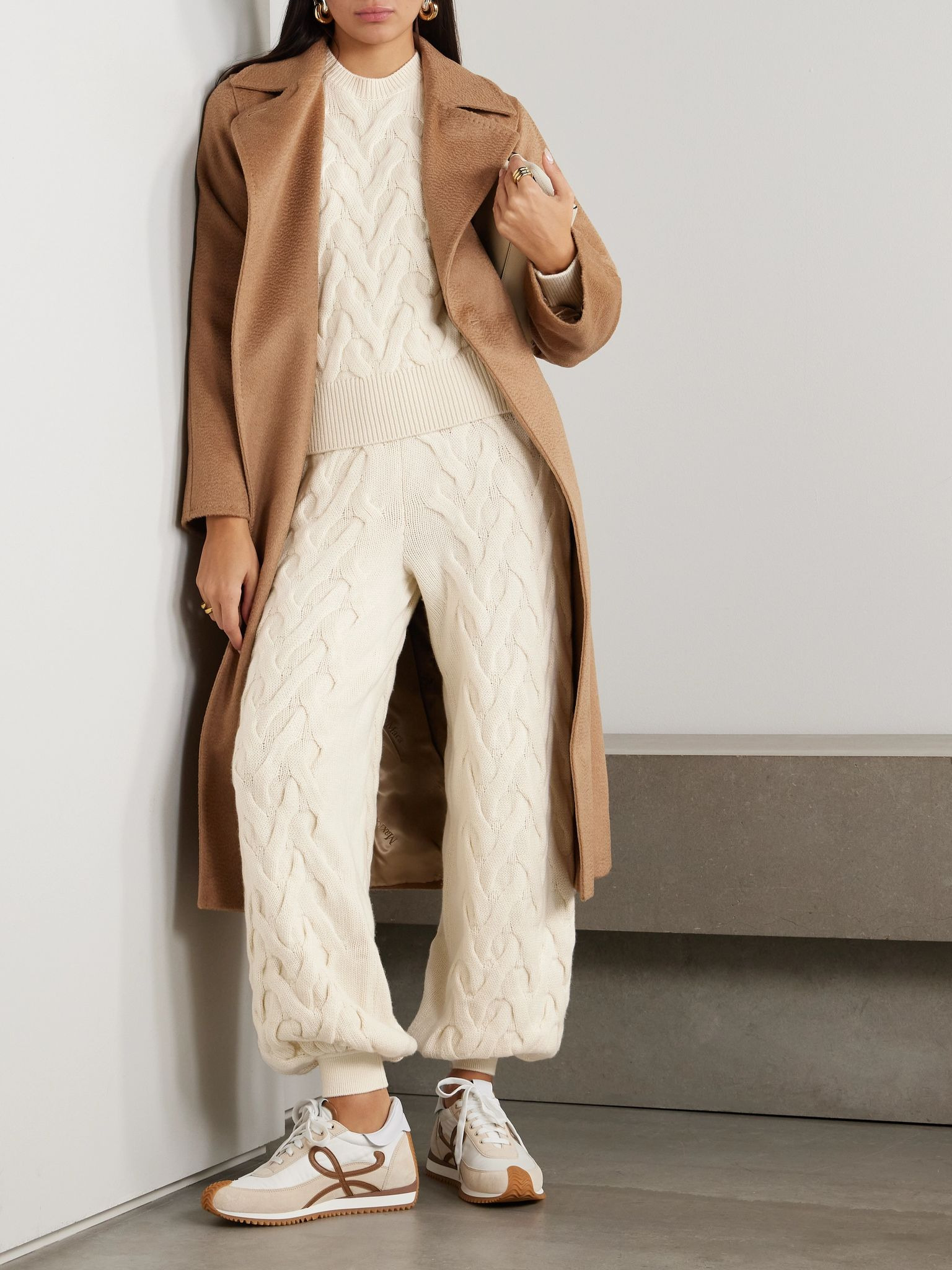 Cable-knit cashmere sweater Cream - 2