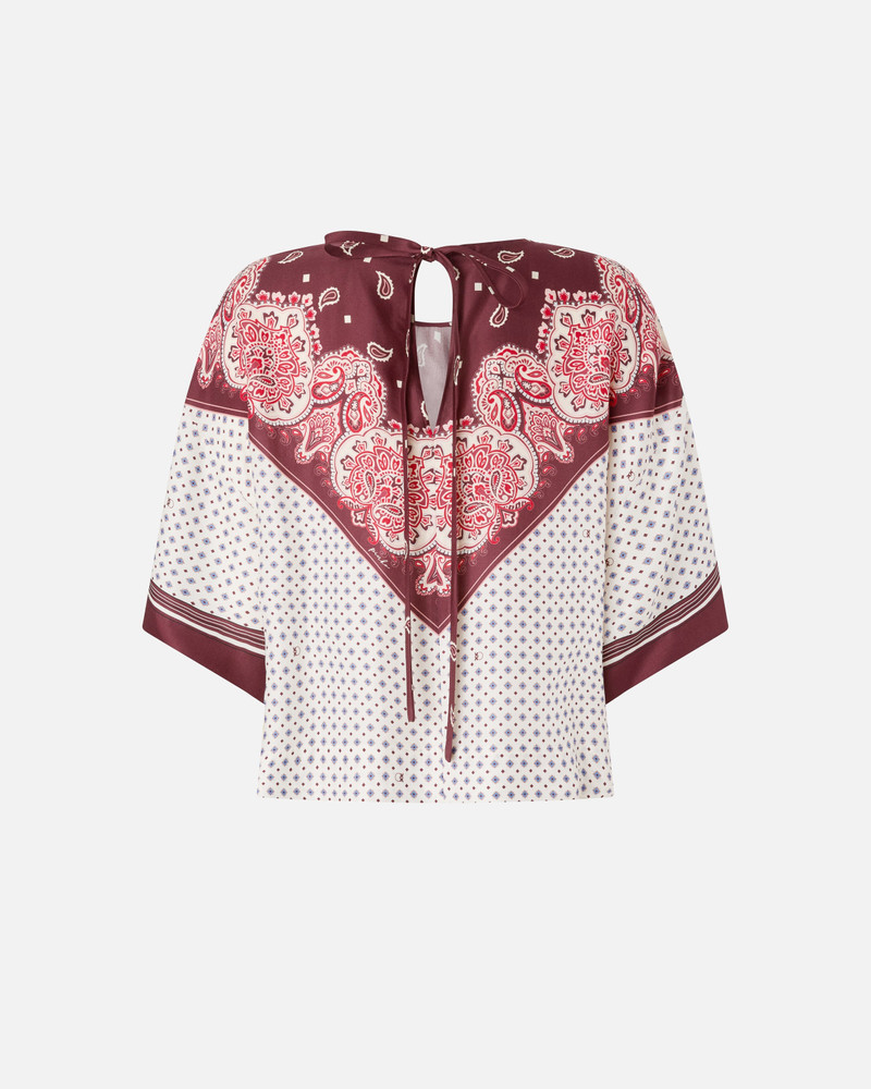 PINKO BLOUSE WITH TIE MOTIF AND PLACED PRINT outlook