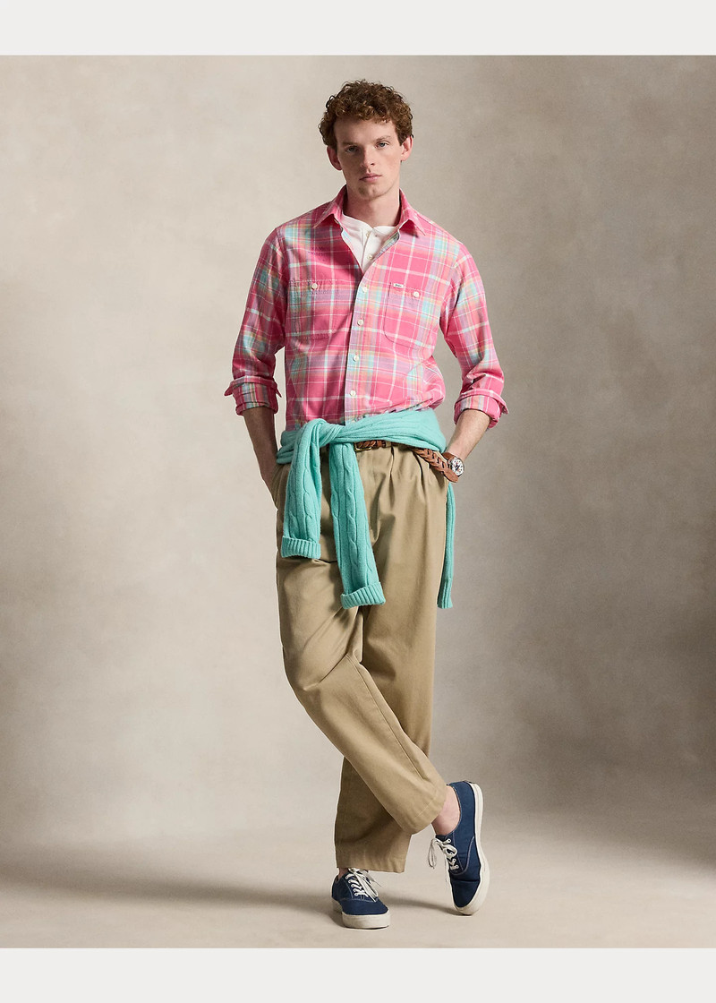 Classic Fit Plaid Chino Workshirt 3