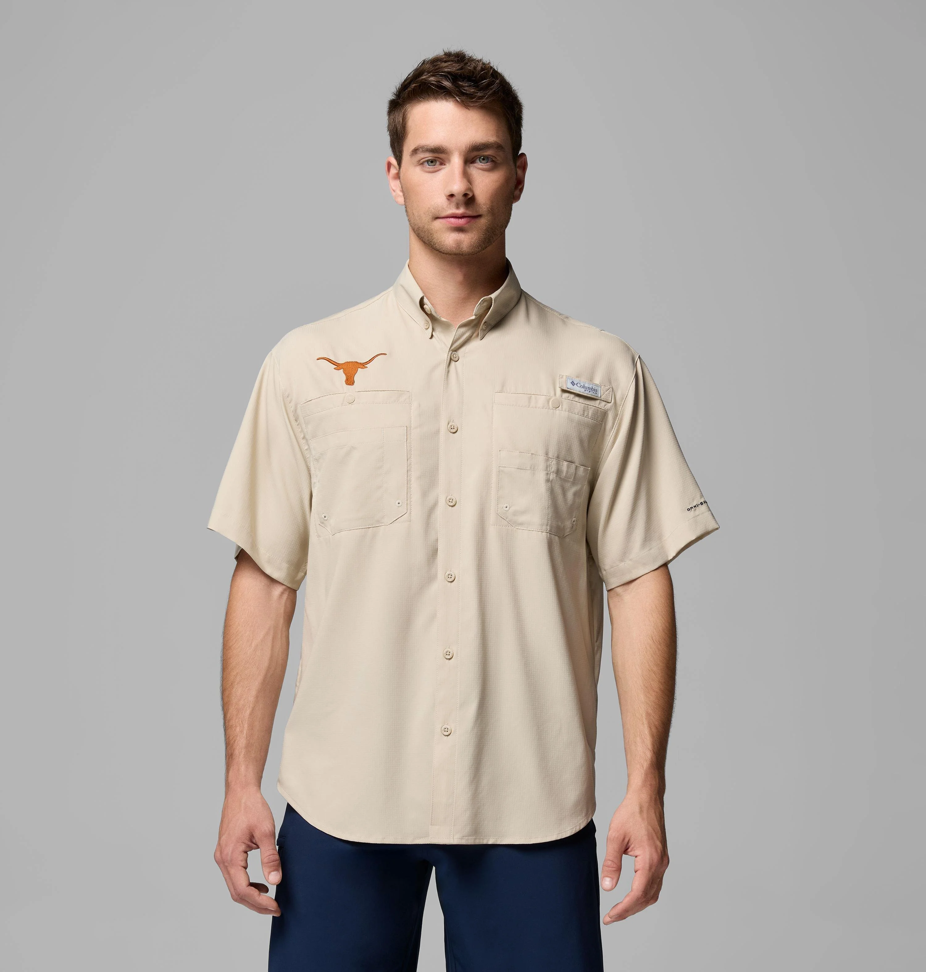 Men's Collegiate PFG Tamiami Short Sleeve Shirt - Texas - 1