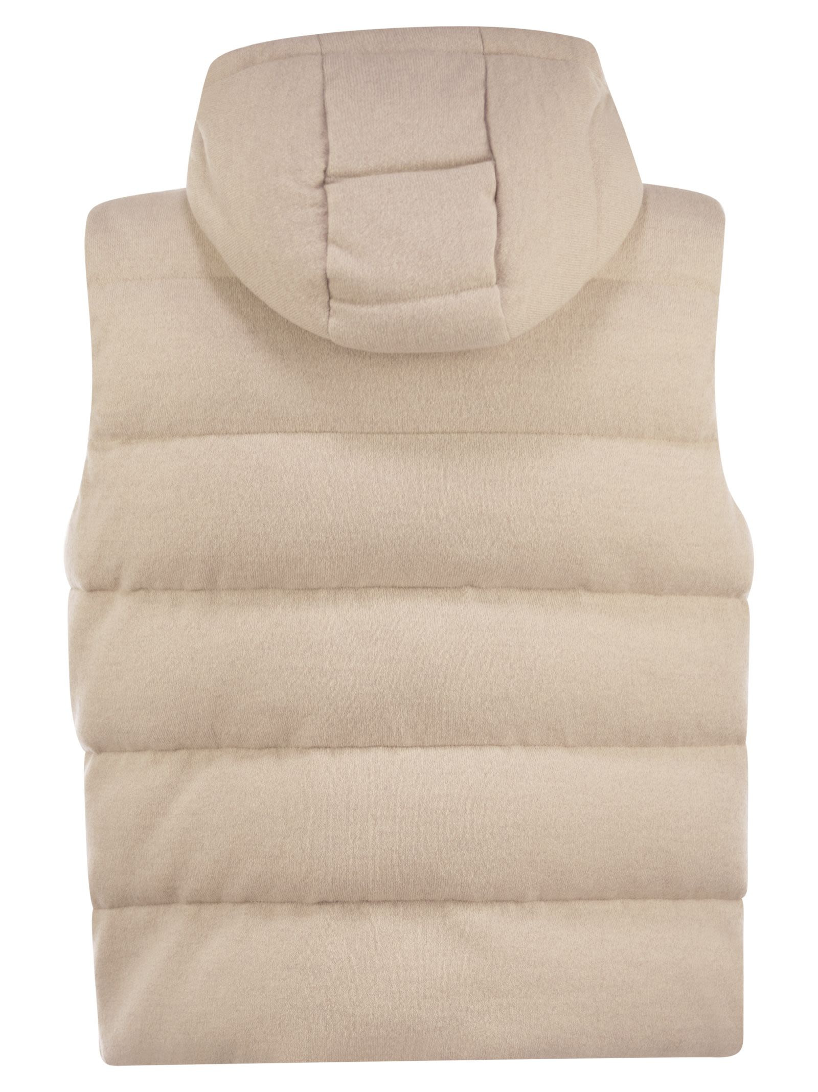 Peserico - Peserico Men Goose Down Vest In Wool And Cashmere - 2