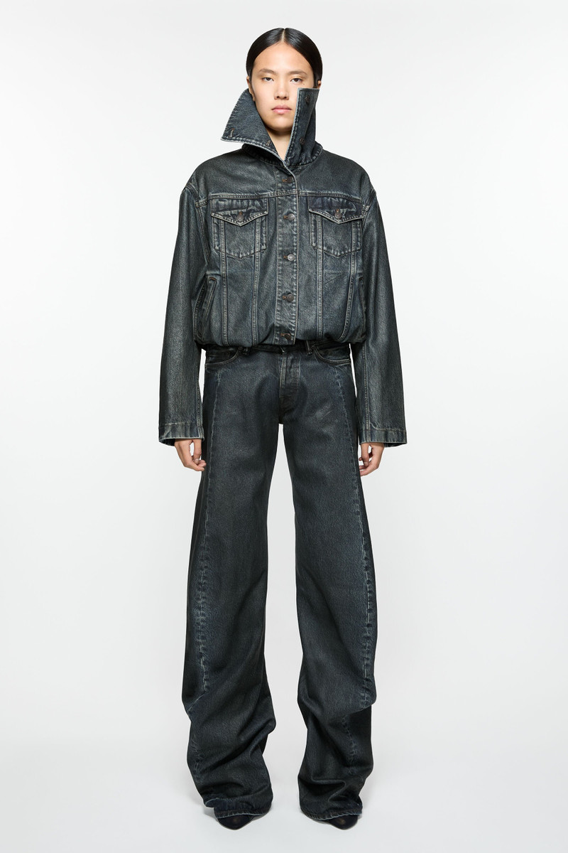 Acne Studios Coated denim jacket - Black/mid blue outlook