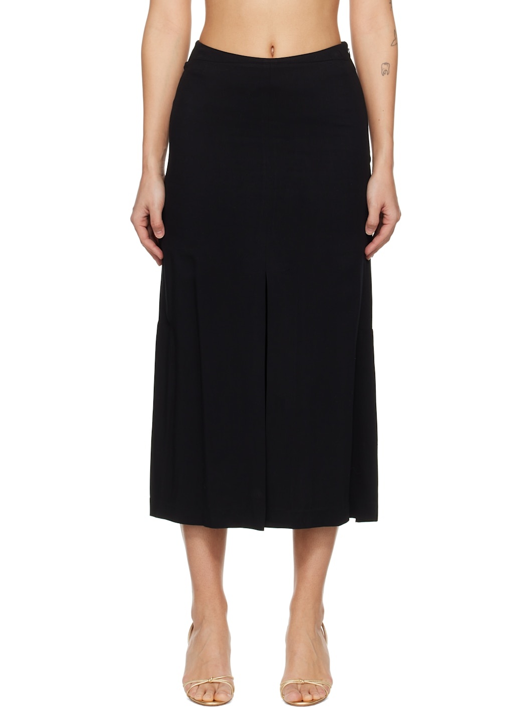 [RECTO] / ☆ 25SS FRONT SLIT LONG SKIRT / BLACK 272500ddd2d6cc5f1cf9b85e0f29c2